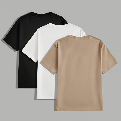 Camisetas Lisas Los Angeles Negro Café Caqui
