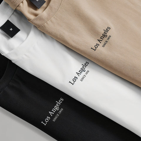Camisetas Lisas Los Angeles Negro Café Caqui