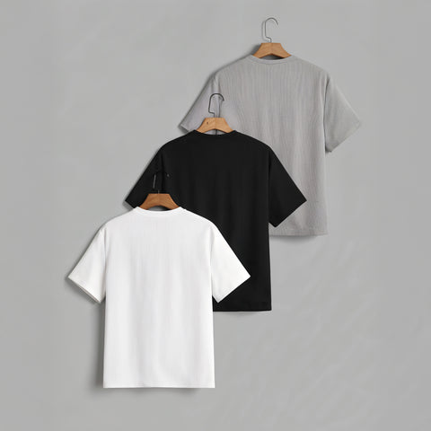 Camisetas Rayadas Negro, Gris, Blanco
