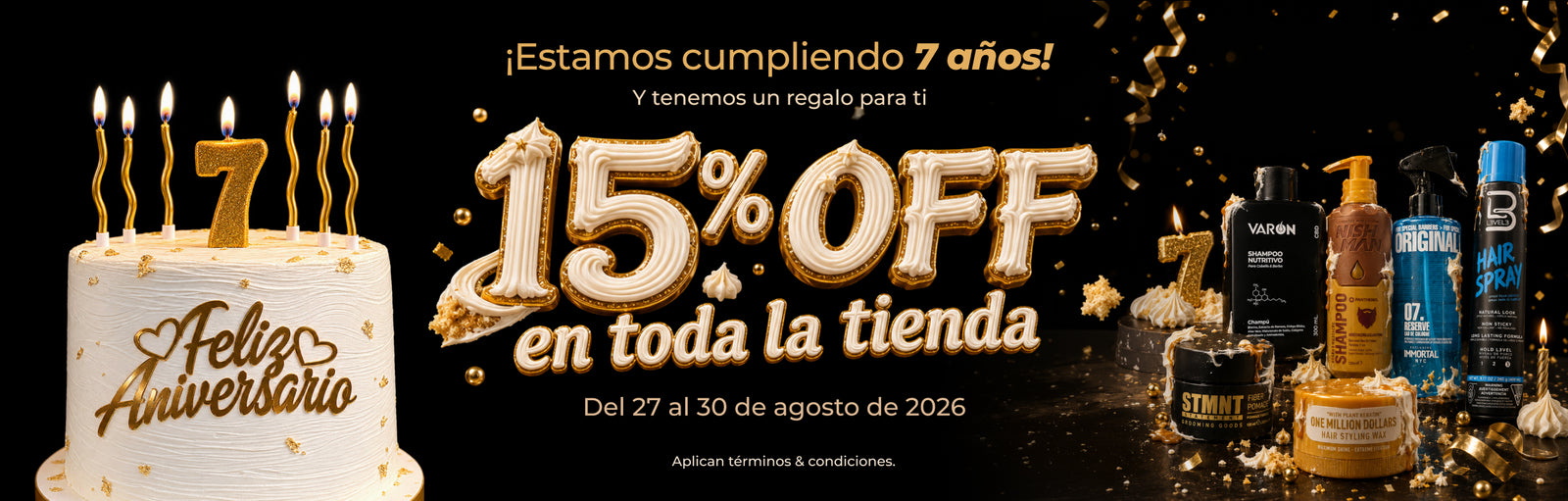 Aniversario: 15% OFF en toda la tienda