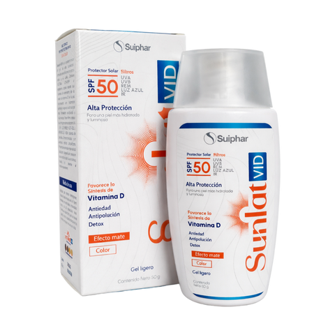 Bloqueador Solar SunLat VID SPF 50 – Gel con Color Mate