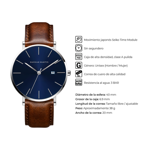 Reloj HM Alonso Azul | Café